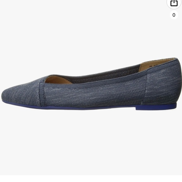 Hush Puppies Sadie Pointed ballet flats Navy Knit comfort shoes Sz 10 Wide - Picture 2 of 11